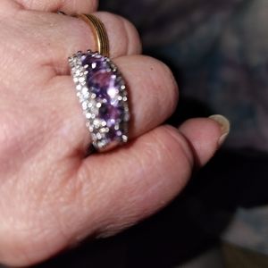 Amethyst and topaz ring